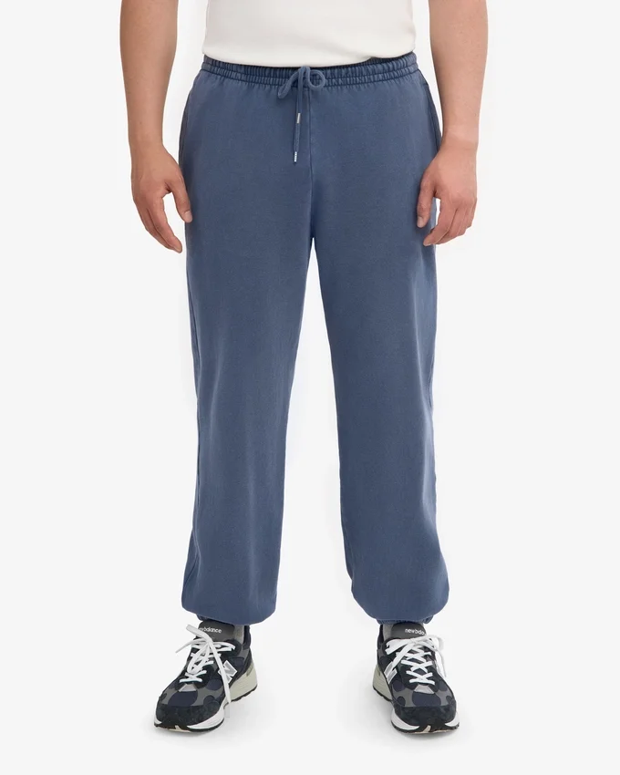 Pantalon de survêtement ample en coton bio - Bleu Neptune