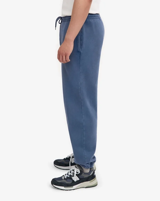 Pantalon de survêtement ample en coton bio - Bleu Neptune