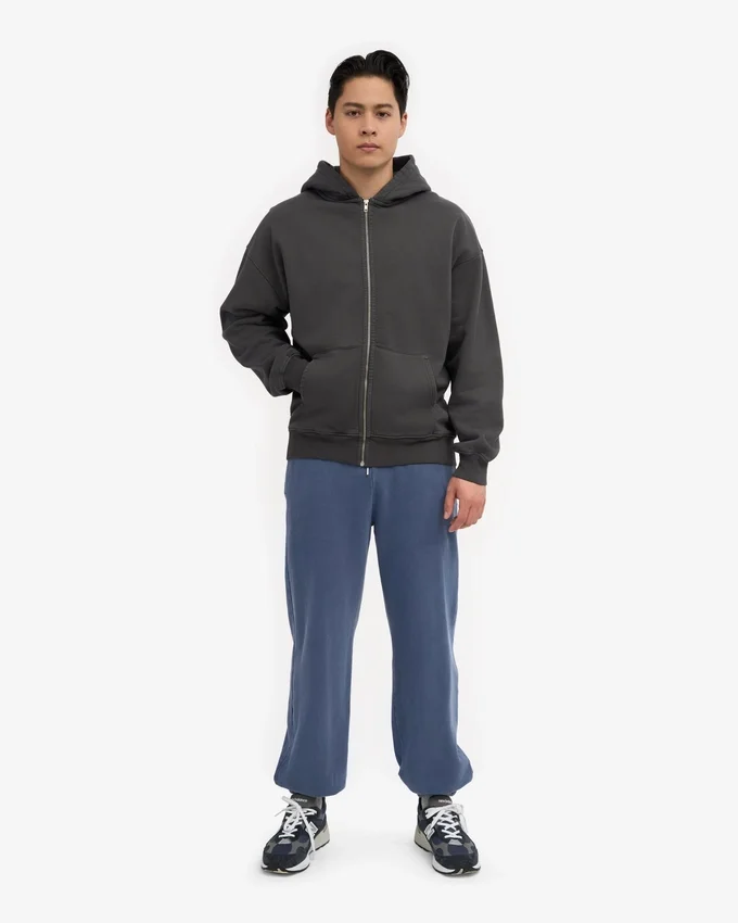 Pantalon de survêtement ample en coton bio - Bleu Neptune