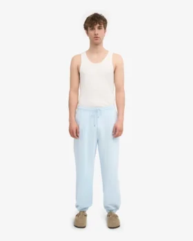 Pantalon de survêtement ample en coton bio – Bleu polaire