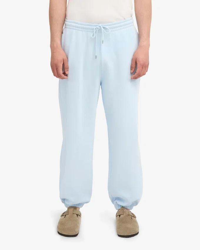 Pantalon de survêtement ample en coton bio - Bleu polaire