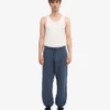 Pantalon de survêtement ample en coton bio - Bleu pétrole
