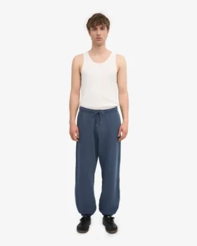 Pantalon de survêtement ample en coton bio – Bleu pétrole