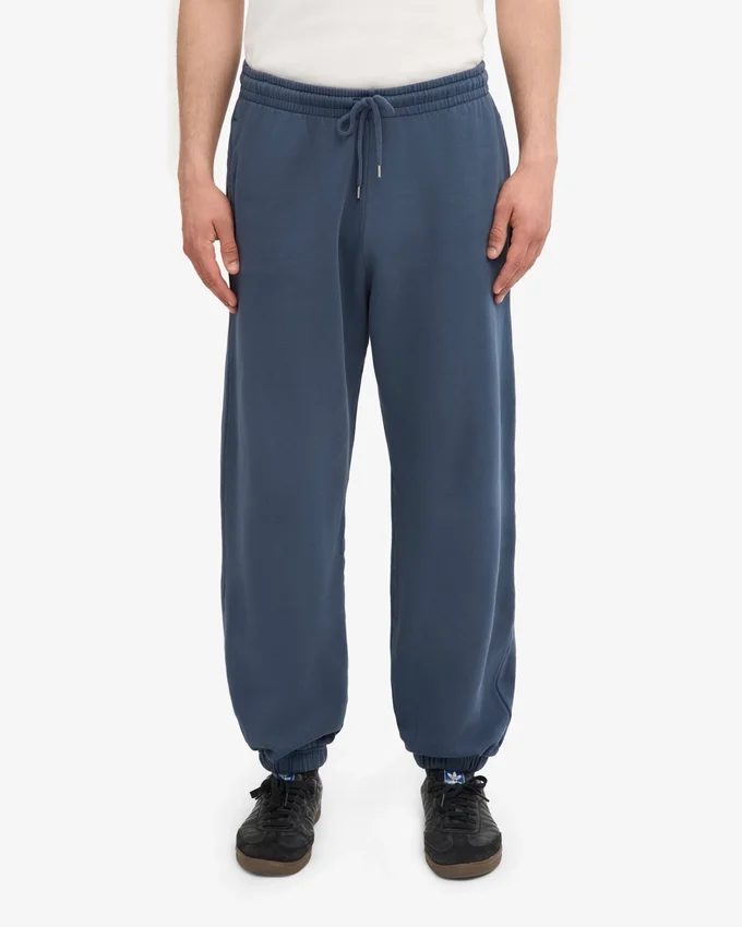 Pantalon de survêtement ample en coton bio - Bleu pétrole