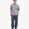 Pantalon de survêtement ample en coton bio - Bleu pétrole