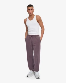 Pantalon de survêtement ample en coton bio – Grape délavé