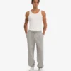 Pantalon de survêtement ample en coton bio - Gris chiné