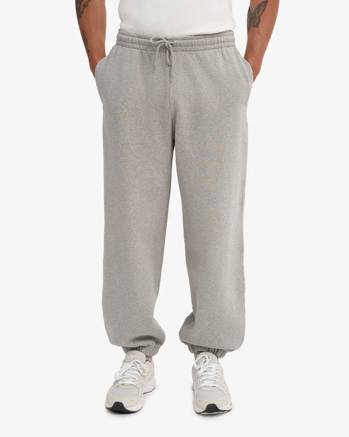 Pantalon de survêtement ample en coton bio - Gris chiné
