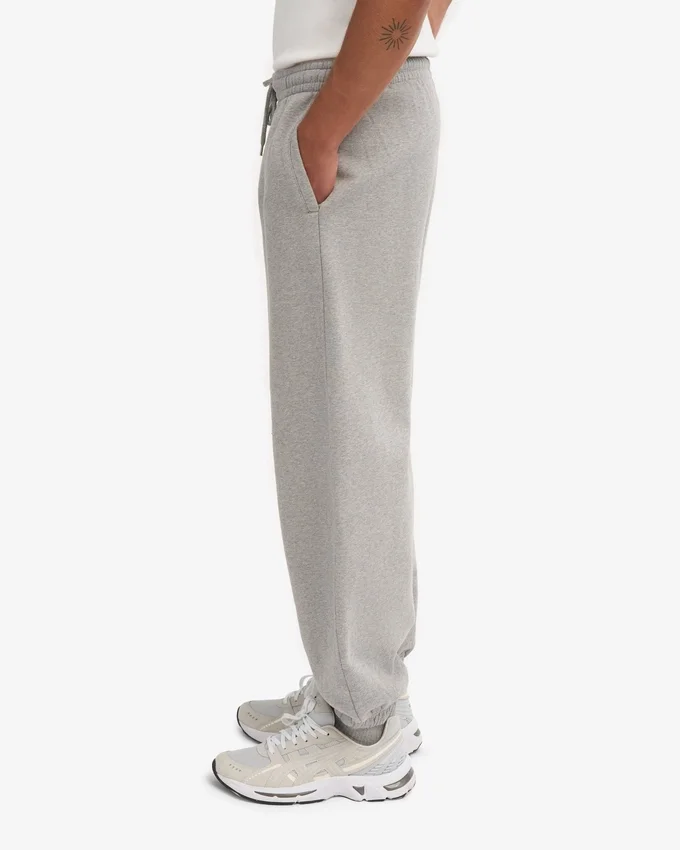 Pantalon de survêtement ample en coton bio - Gris chiné