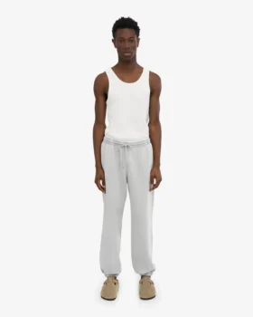 Pantalon de survêtement ample en coton bio – Gris délavé