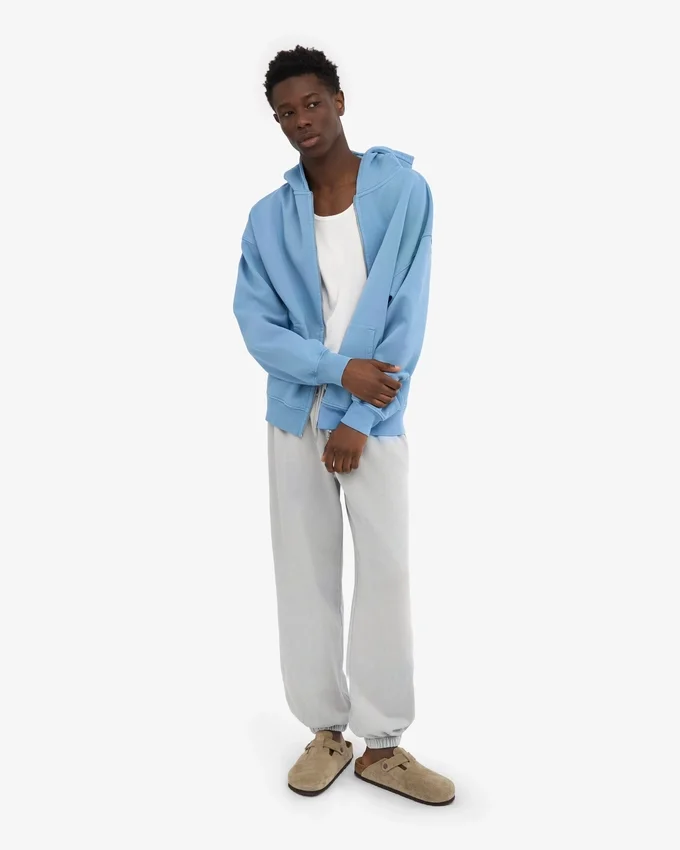 Pantalon de survêtement ample en coton bio - Gris délavé