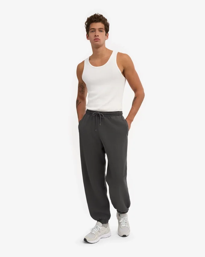 Pantalon de survêtement ample en coton bio - Gris lave