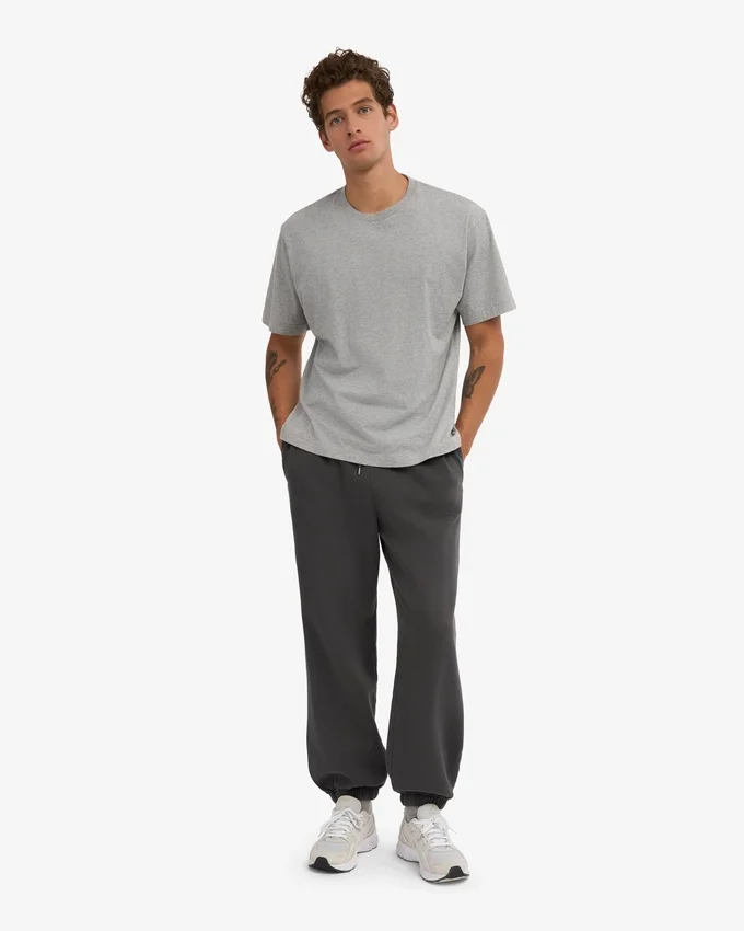 Pantalon de survêtement ample en coton bio - Gris lave