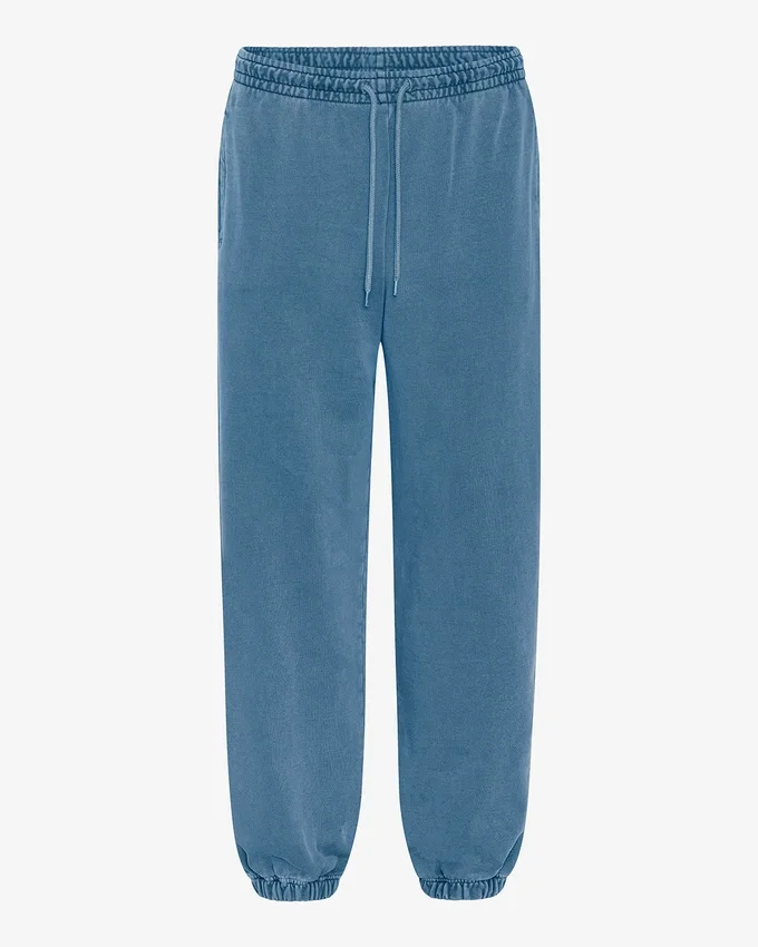 Pantalon de survêtement ample en coton bio - Indigo délavé