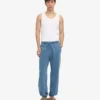 Pantalon de survêtement ample en coton bio - Indigo délavé