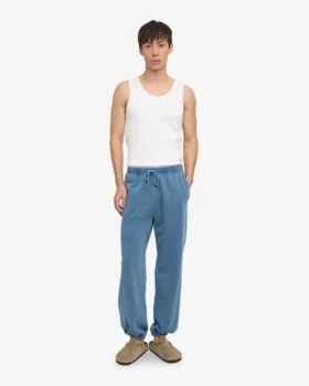 Pantalon de survêtement ample en coton bio – Indigo délavé