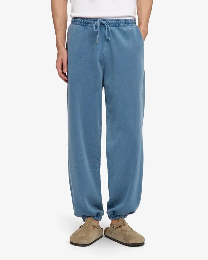 Pantalon de survêtement ample en coton bio - Indigo délavé