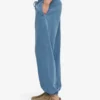 Pantalon de survêtement ample en coton bio - Indigo délavé
