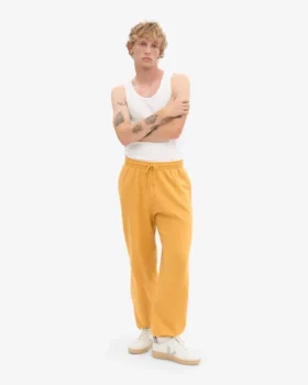Pantalon de survêtement ample en coton bio – Jaune brûlé