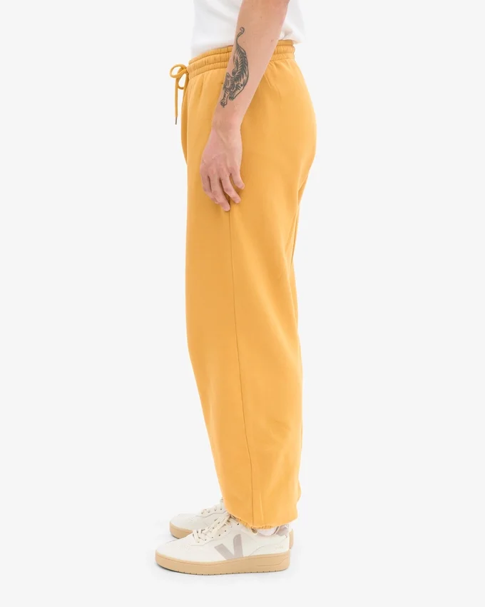 Pantalon de survêtement ample en coton bio - Jaune brûlé