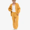 Pantalon de survêtement ample en coton bio - Jaune brûlé