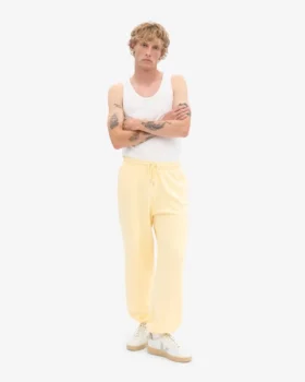 Pantalon de survêtement ample en coton bio – Jaune pâle