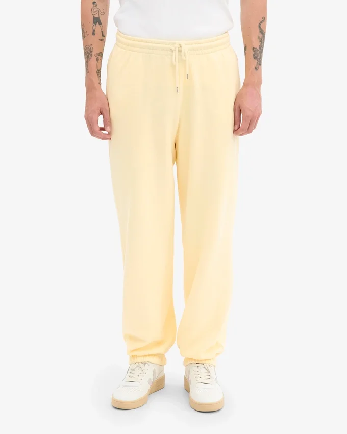 Pantalon de survêtement ample en coton bio - Jaune pâle