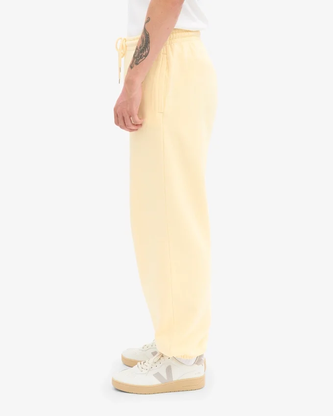 Pantalon de survêtement ample en coton bio - Jaune pâle