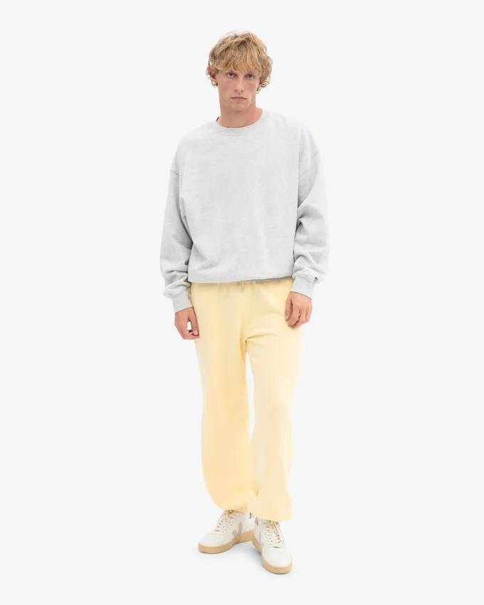 Pantalon de survêtement ample en coton bio - Jaune pâle