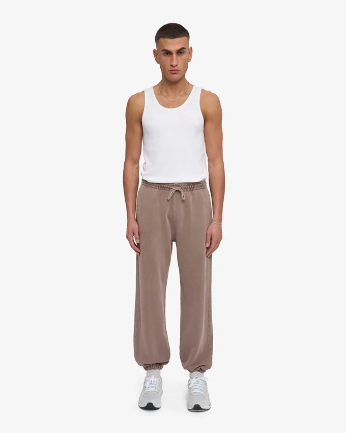Pantalon de survêtement ample en coton bio - Kaki délavé
