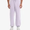 Pantalon de survêtement ample en coton bio - Lavande pâle
