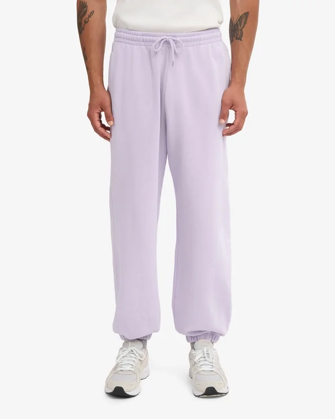 Pantalon de survêtement ample en coton bio - Lavande pâle