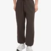 Pantalon de survêtement ample en coton bio - Marron café
