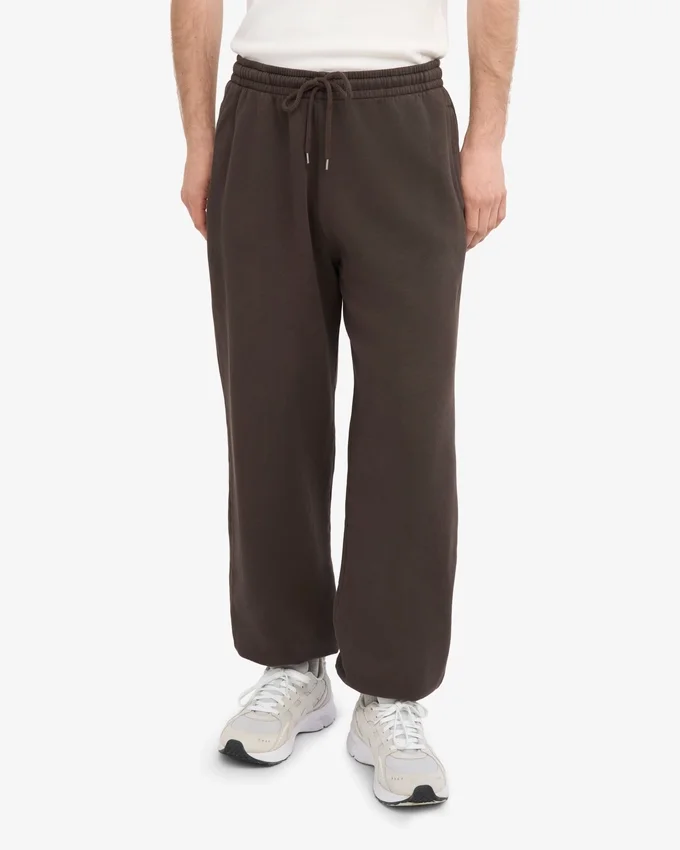 Pantalon de survêtement ample en coton bio - Marron café