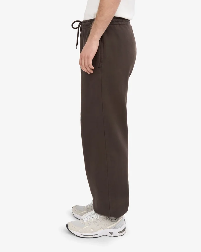 Pantalon de survêtement ample en coton bio - Marron café