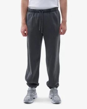 Pantalon de survêtement ample en coton bio – Noir délavé