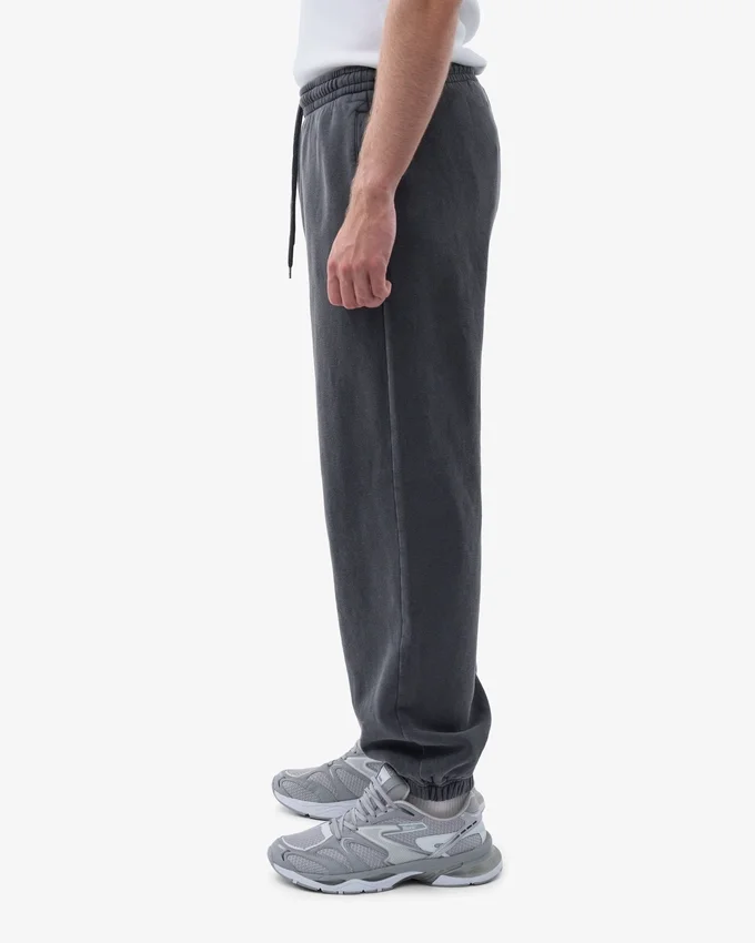 Pantalon de survêtement ample en coton bio - Noir délavé