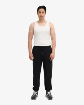 Pantalon de survêtement ample en coton bio – Noir intense