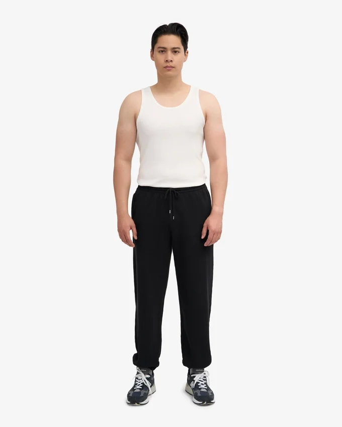 Pantalon de survêtement ample en coton bio - Noir intense