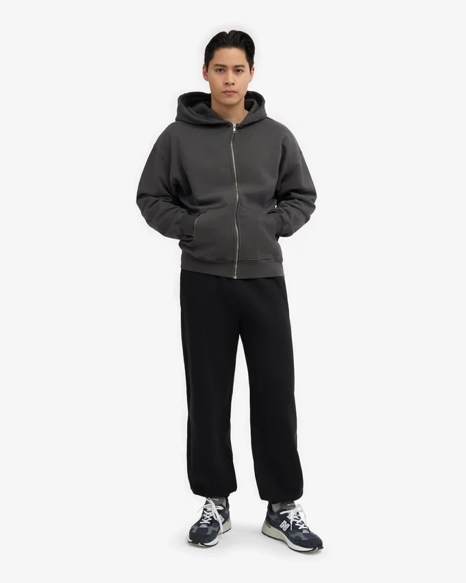Pantalon de survêtement ample en coton bio - Noir intense