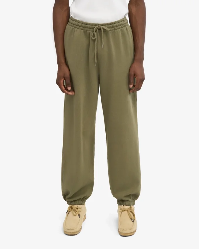 Pantalon de survêtement ample en coton bio – Olive poussiéreuse