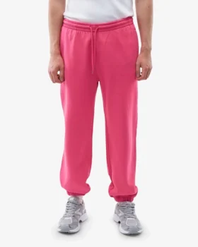 Pantalon de survêtement ample en coton bio – Rose bubble-gum