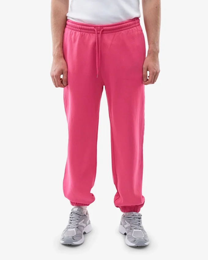 Pantalon de survêtement ample en coton bio - Rose bubble-gum