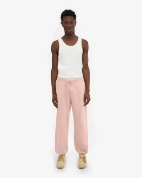 Pantalon de survêtement ample en coton bio – Rose délavé