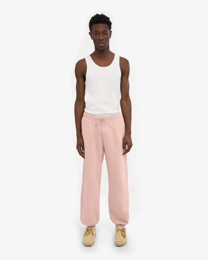 Pantalon de survêtement ample en coton bio - Rose délavé