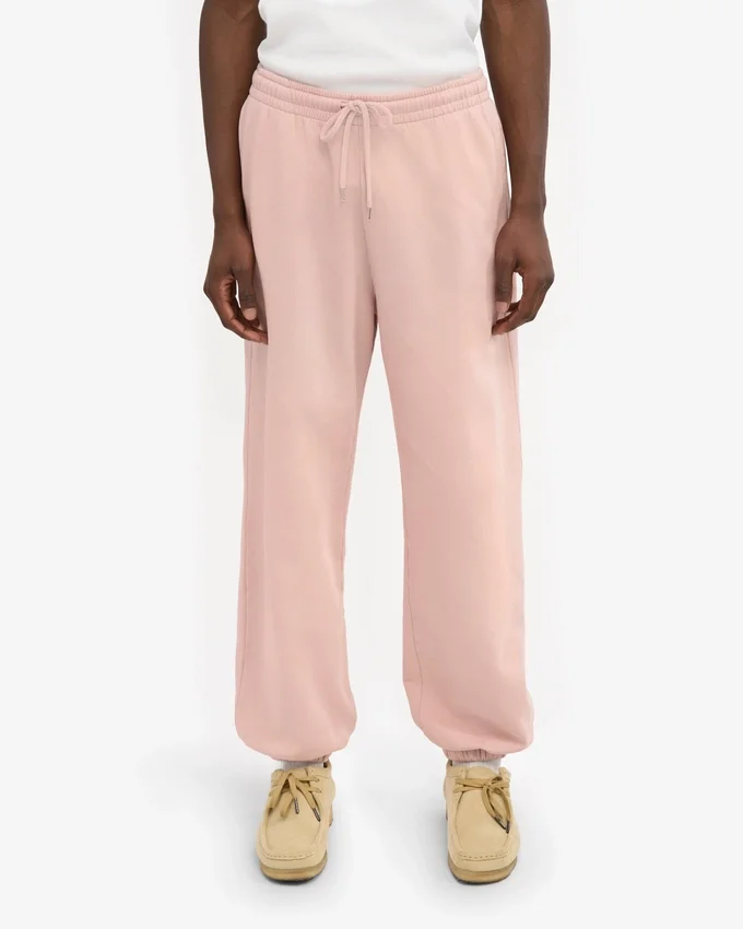 Pantalon de survêtement ample en coton bio - Rose délavé