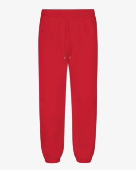 Pantalon de survêtement ample en coton bio - Rouge écarlate