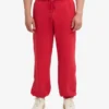 Pantalon de survêtement ample en coton bio - Rouge écarlate