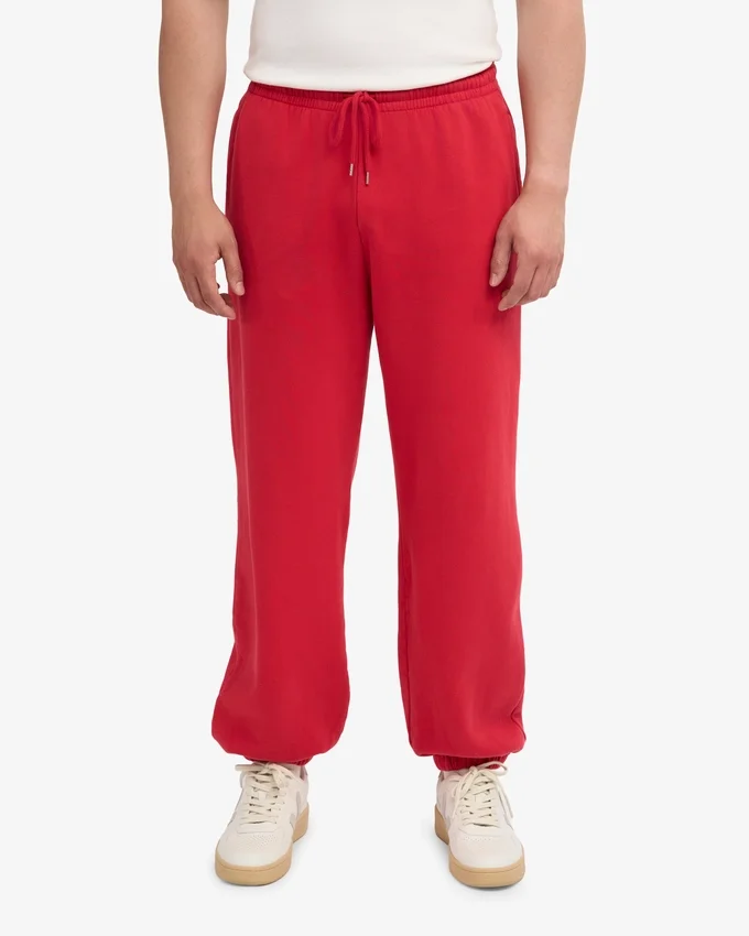 Pantalon de survêtement ample en coton bio - Rouge écarlate