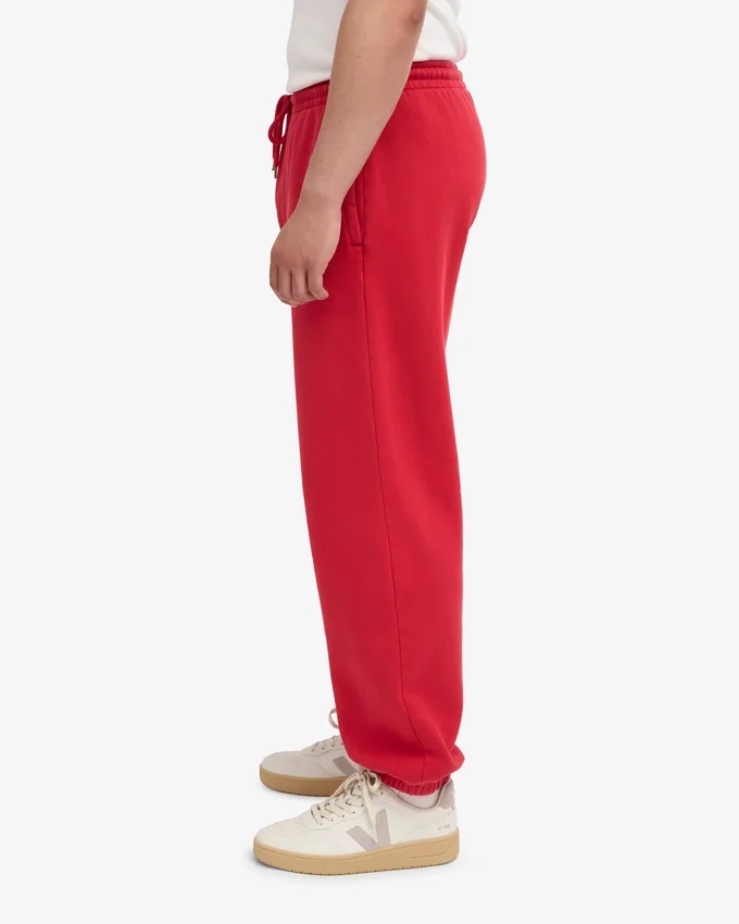 Pantalon de survêtement ample en coton bio - Rouge écarlate